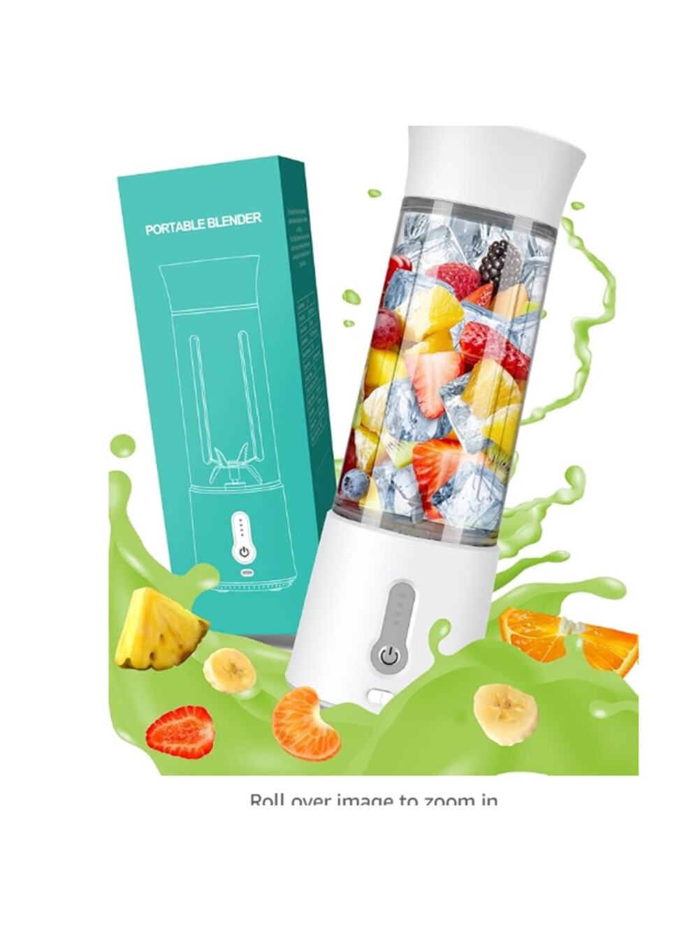 Blender, Cordless Portable Shakes & Smoothies, 17oz. USB-C Recharge 6 Blades